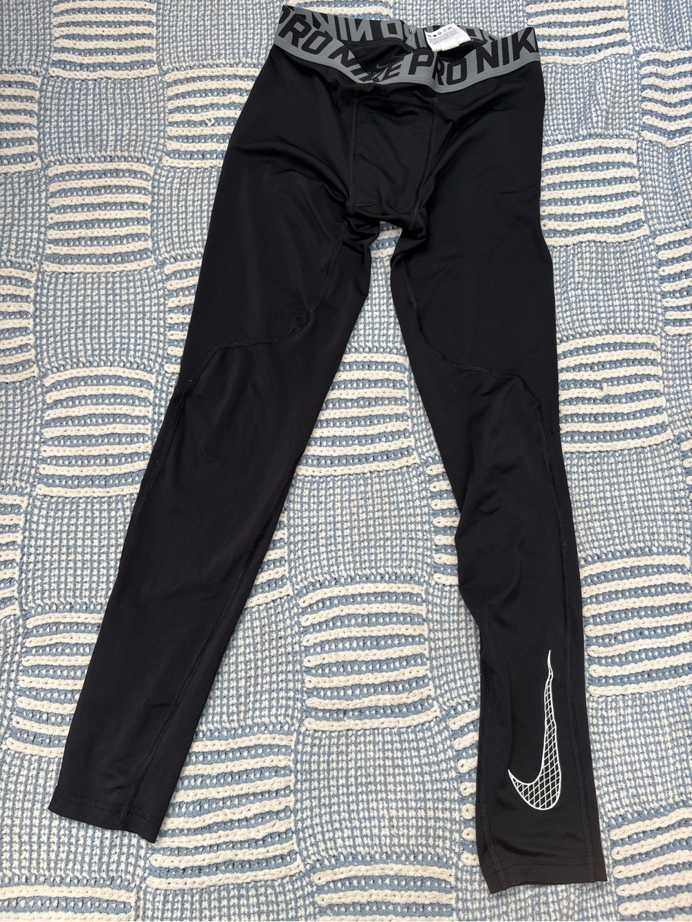Nike Black Men’s Pro Compression Boxer Brief Tights with Gray Waistband
